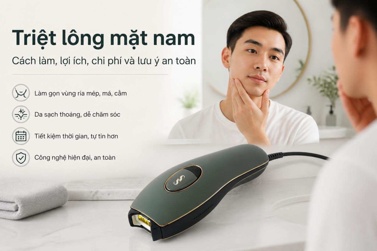 Triệt lông mặt nam: Cách làm, lợi ích, chi phí và lưu ý an toàn